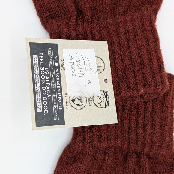 MOTHER Alpaca Fingerless Gloves in Deep Brown - Picture 3 of 3